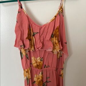 Floral Pink Ruffle Dress